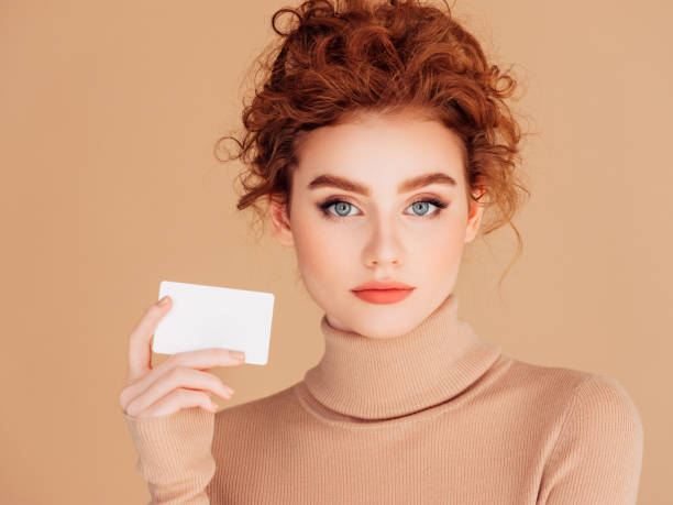 istock Beautiful woman holds placard 1236081839