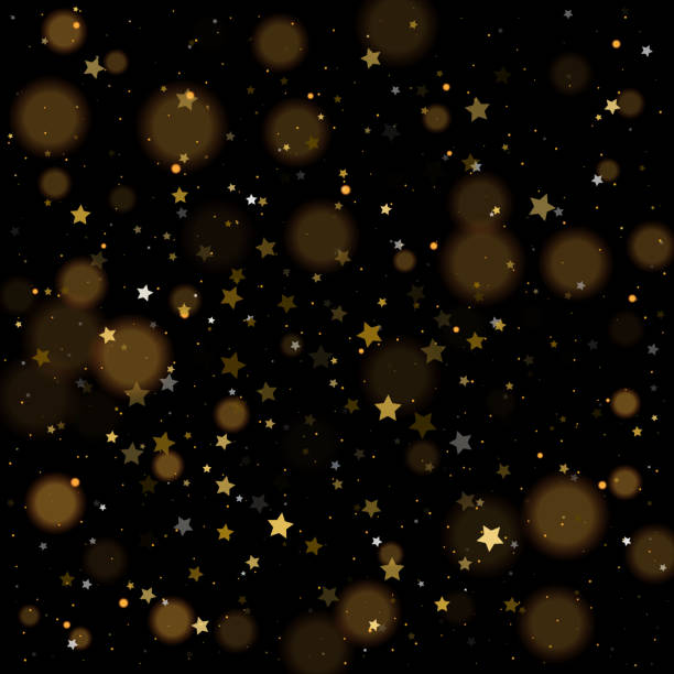 istock Gold bokeh, shiny glittering golden and silver stars confetti 1236119601
