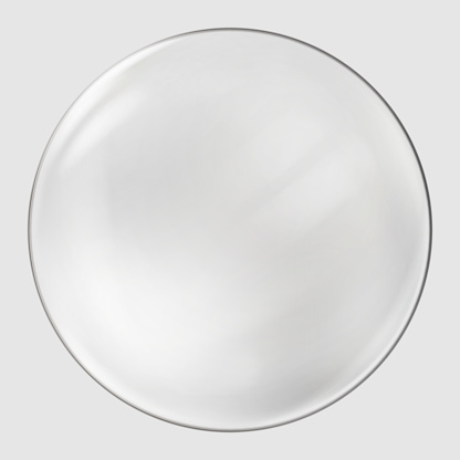 Realistic glass sphere. Transparent ball, realistic bubble. Vector.