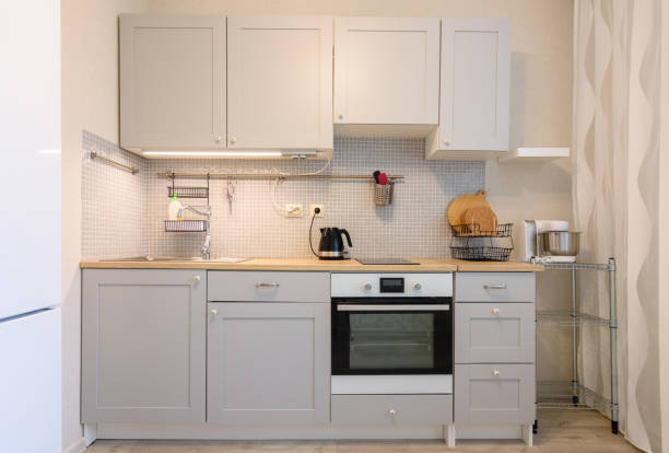 istock Classic kitchen with built-in appliances in the interior of the kitchen 1236223705