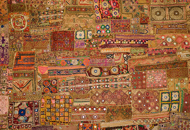 indischer teppich-patchwork - bildteppich stock-fotos und bilder
