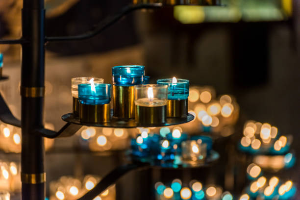 Burning candles in the church