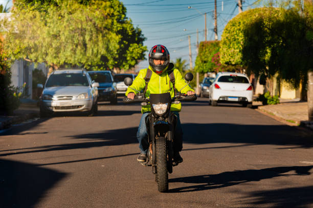 istock Delivery man arriving at the delivery destination. Delivery concept 1236591005