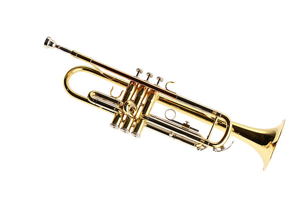 Brass instrument - trumpet Trumpet isolated on white. trumpet player isolated stock pictures, royalty-free photos & images