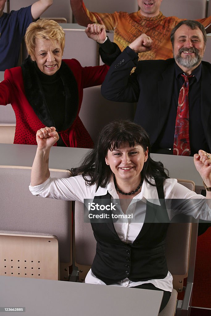 Audience in a conference room People Sitting in a Conference Room,celebrating 30-39 Years Stock Photo