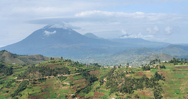 istock Virunga Mountains aerial view 123664058