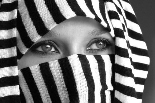 Beautiful arabic woman in scarf