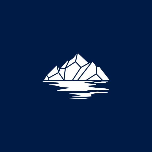ilustrações, clipart, desenhos animados e ícones de iceberg linha geométrica contorno ilustração monolina - iceberg ice mountain arctic