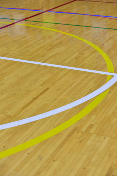 gimnasio atlético interior - school gymnasium parquet floor sport empty fotografías e imágenes de stock