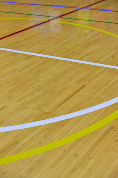 gimnasio atlético interior - school gymnasium parquet floor sport empty fotografías e imágenes de stock