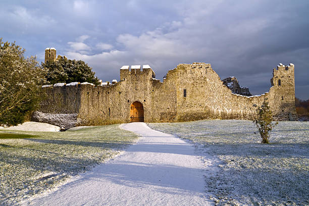 istock Snowy road to irish castle 123673231