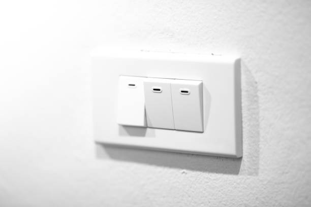 On-off light switch stock photo