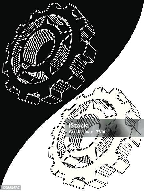 Vetores de O Esquema De Equipamento e mais imagens de Branco - Branco, Cor Preta, Dente de Engrenagem