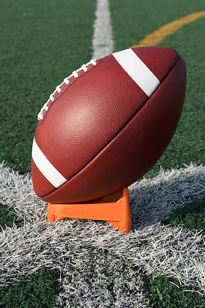 istock American Football teed up for kickoff 123684256