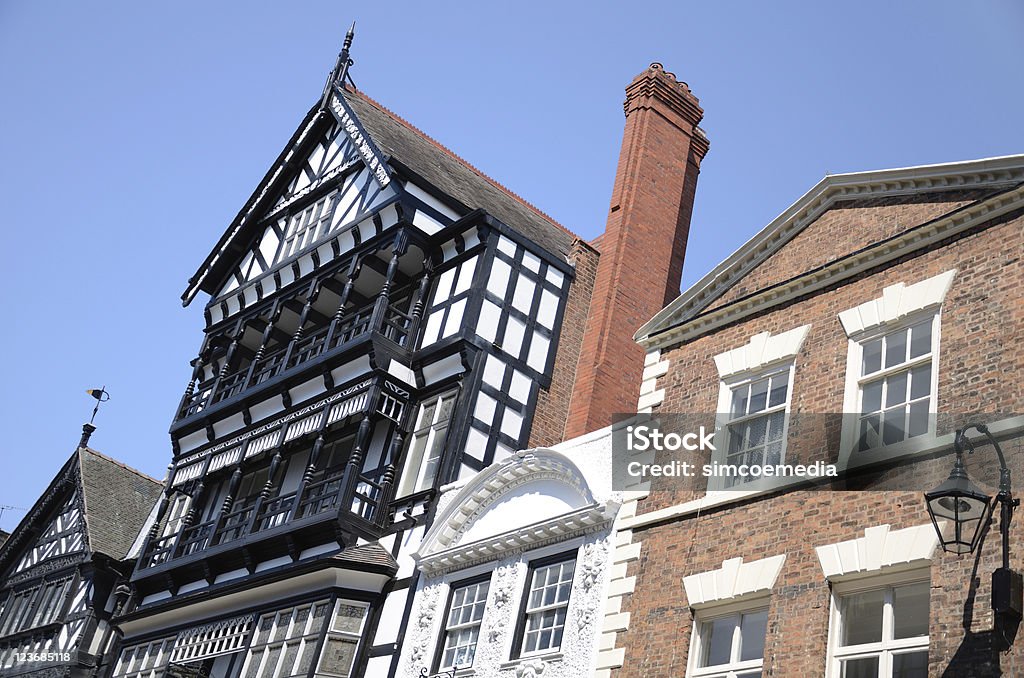 Victorian edifícios na Rua Eastgate de Chester - Royalty-free Armação de Construção Foto de stock