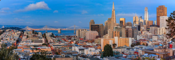 istock San Francisco skyline panorama at dusk with Bay Bridge and downtown skyline 1236886423