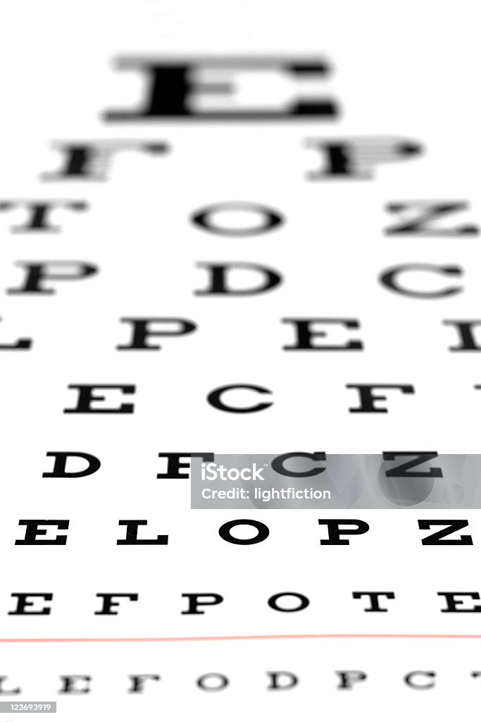 Eye test chart - Lizenzfrei Sehtafel Stock-Foto