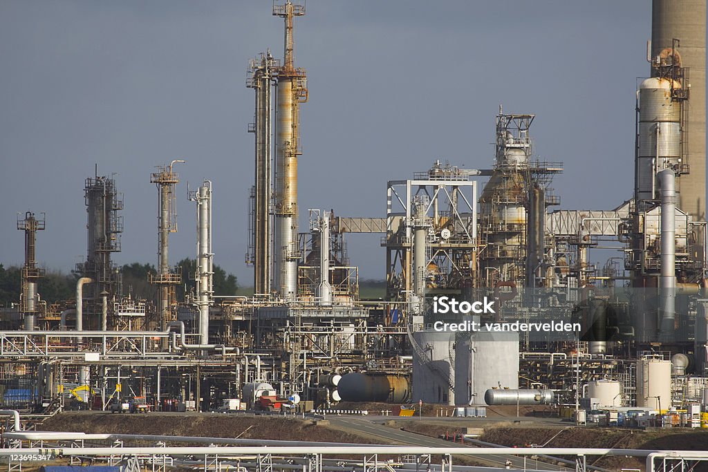 Raffineria di petrolio serie - Foto stock royalty-free di Cambiamenti climatici