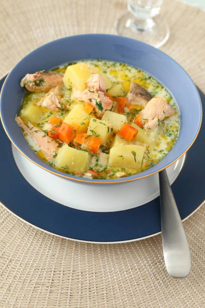 istock Finnish creamy salmon soup Lohikeitto 1237023782