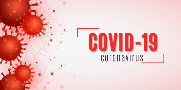 coronavirus medizinische wissenschaft banner. covid 19 abdeckung für medizinisches design. realistischer 3d-erregerorganismus. virusmodell. vektor-illustration. eps 10 - model organism stock-grafiken, -clipart, -cartoons und -symbole