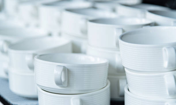istock Group of coffee cups on table 1237037345