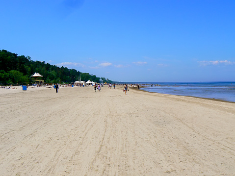 The beautiful sandy beach at Jurmala in Latvia