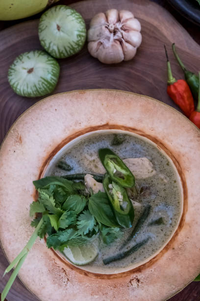 istock Thai cuisine- tom kha kai - coconut milk soup. Thai style spicy soup 1237109358