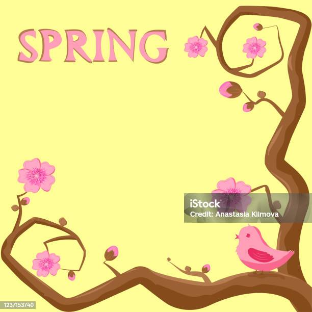 Tree Branches Animated Spring Spring Illustration Two Branches Of A Tree Stock Illustration ...