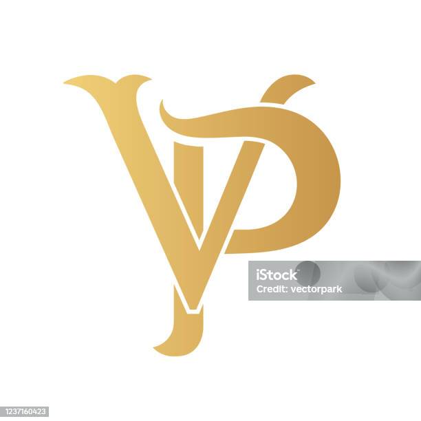 Vp Monogram Vector Golden Vp Monogram Isolated In White Stock Illustration - Download ...