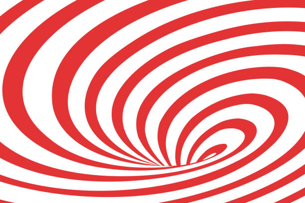 istock Vector abstract illustration of swirl vortex with stripes. Trendy 3d background in op art style, optical illusion. 1237275365