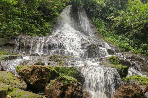 istock Scenic cascade Goa Giri Campuhan waterfall in tropical jungle in 1237303932