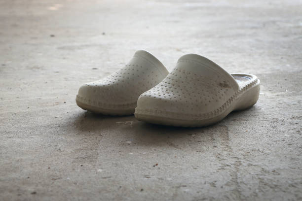 istock White shoes on the floor 1237304999