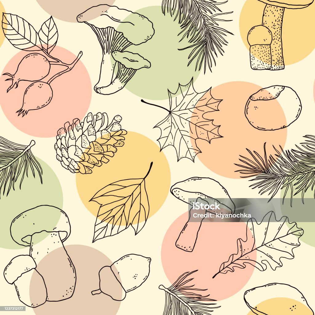 Forest Seamless Pattern Stock Illustration - Download Image Now - Acorn ...