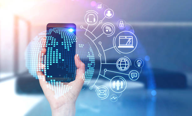 istock Woman hand with smartphone at home, online work 1237313998