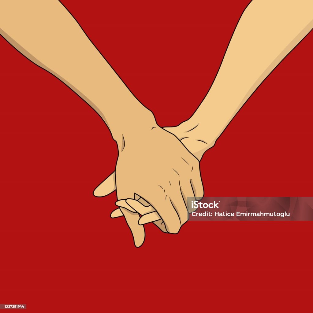 손을 잡고 있는 두 사람 손 잡기에 대한 스톡 벡터 아트 및 기타 이미지 - 손 잡기, 커플, 사랑에 빠짐 - Istock