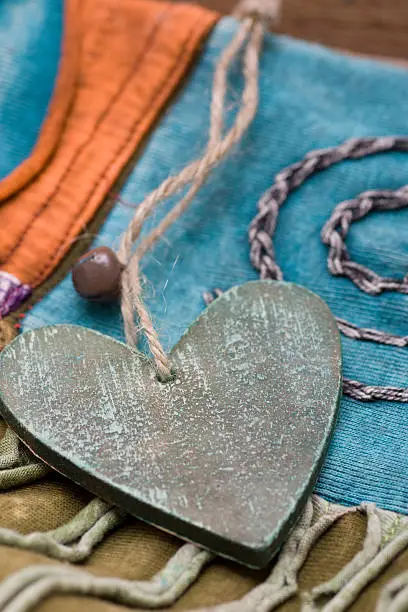 Love heart from wooden in country-style