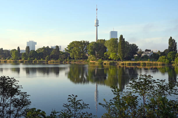 istock Vienna skyline on the Danube riverside in the morning 1237365620