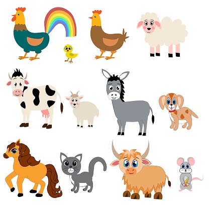 Ilustración de Conjunto De Animales De Granja Ilustración Vectorial De  Dibujos Animados y más Vectores Libres de Derechos de Agricultura - iStock