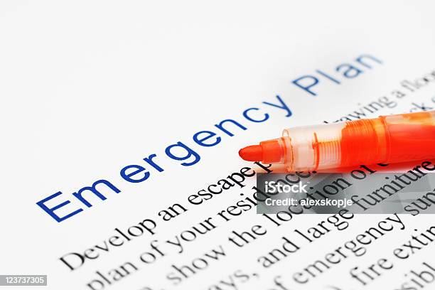 Emergency Plan Stock Photo - Download Image Now - Accidents and Disasters, Emergency Sign, Letter - Document