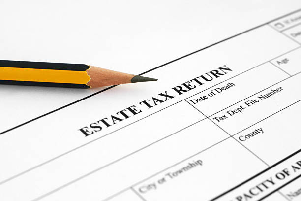 Estate tax return stock photo