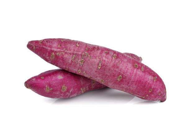 istock Potato purple sweet isolated on white 1237427608