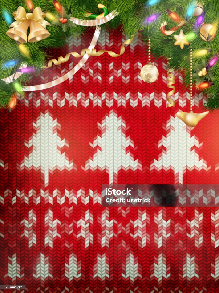 Knitted Christmas Background Eps 10 Stock Illustration - Download Image