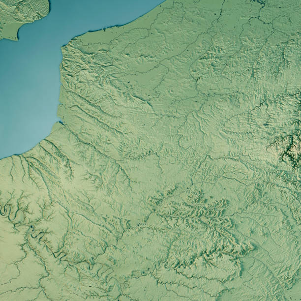 istock Hauts-de-France 3D Render Topographic Map Color 1237445893