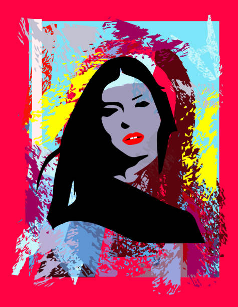 istock Art vector, sexy girl silhouette on the colorful background 1237483118
