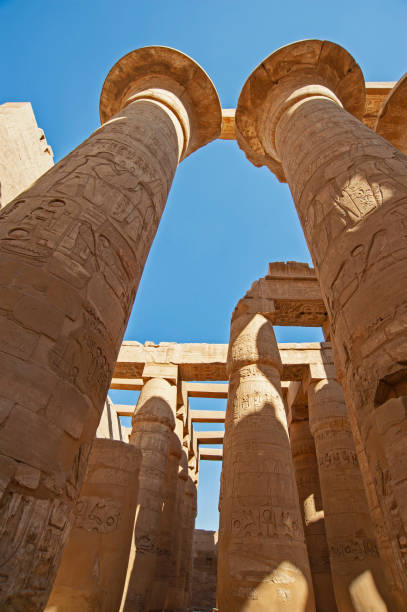 istock Hieroglyphic carvings on ancient egyptian temple columns 1237499413