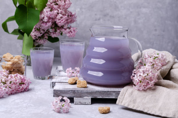 istock Lilac drink in a glass 1237517135