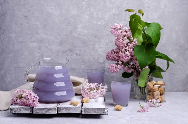 istock Lilac drink in a glass 1237517674