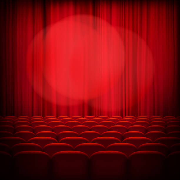 illustrazioni stock, clip art, cartoni animati e icone di tendenza di chiuse le tende rosse del teatro. eps 10 - stage theater theatrical performance curtain seat