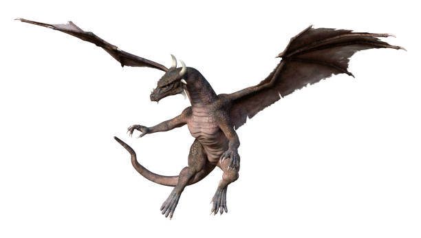 istock 3D illustration fantasy dragon on white 1237591944