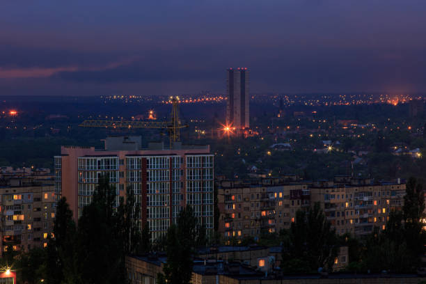 istock Evening industrial city in eastern Europe 1237606744